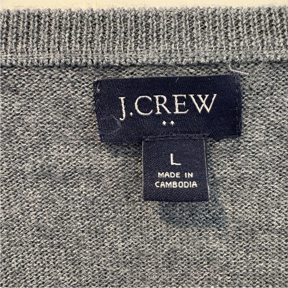 J. Crew Gray Merino Wool Blend Crewneck Sweater Mens Size Large (540) - Picture 4 of 5